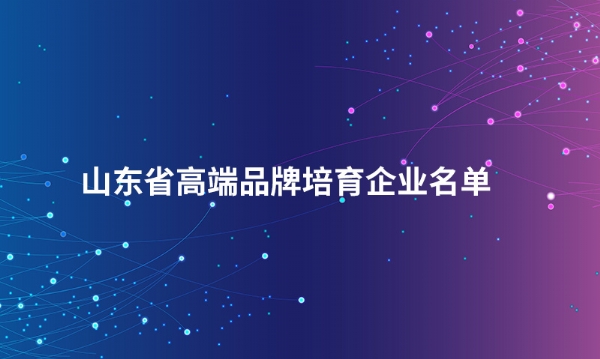 山东星空在线手机版（大中国区）股份有限公司入选“山东省高端品牌培育企业名单”